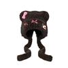Cute Bear Ears Cat Bow Hat Women's Autumn and Winter Thickened Warm Plush Hat Ear Protection Knitted Lei Feng Hat