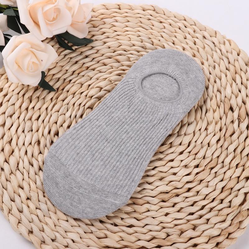 

Женские хлопковые невидимые носки-невидимки, нескользящие летние яркие однотонные силиконовые короткие носки, модные милые тонкие носки-лодочки One size серый