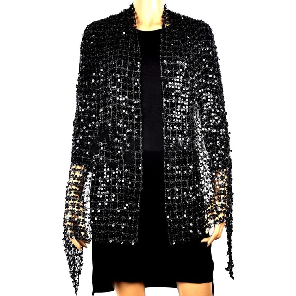 Eleganter Pailletten-Schal für Abendkleid Schimmernde Damenmode Stola 1920er Jahre Stil Schulterwickel für Kleider