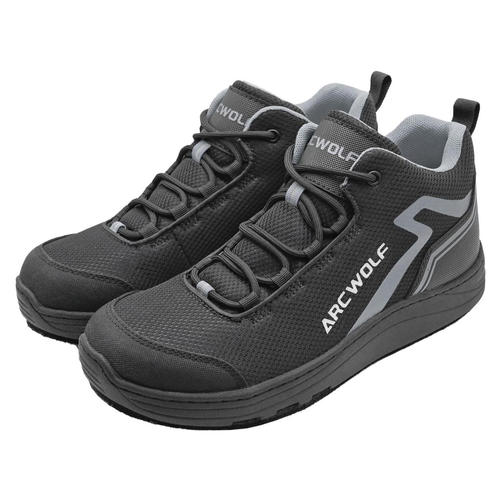 ARCWOLF Wading Fishing Felt Spike Felt Breathable Spike Shoes for Rock Fishing and Stream Black Size Shoes, Shoes, Shoes, Sole, Quick-Drying,
