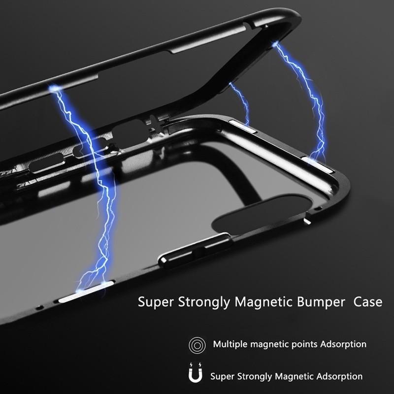 Flip Case Magnetic For Iphone X 8 7 Plus Clear Tempered Glass Film Phone Cases