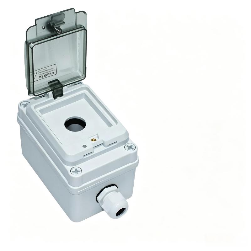 Outdoor Waterproof Single Hole Button Box Space Saving Control Switch for Exterior Security Monitoring System Power