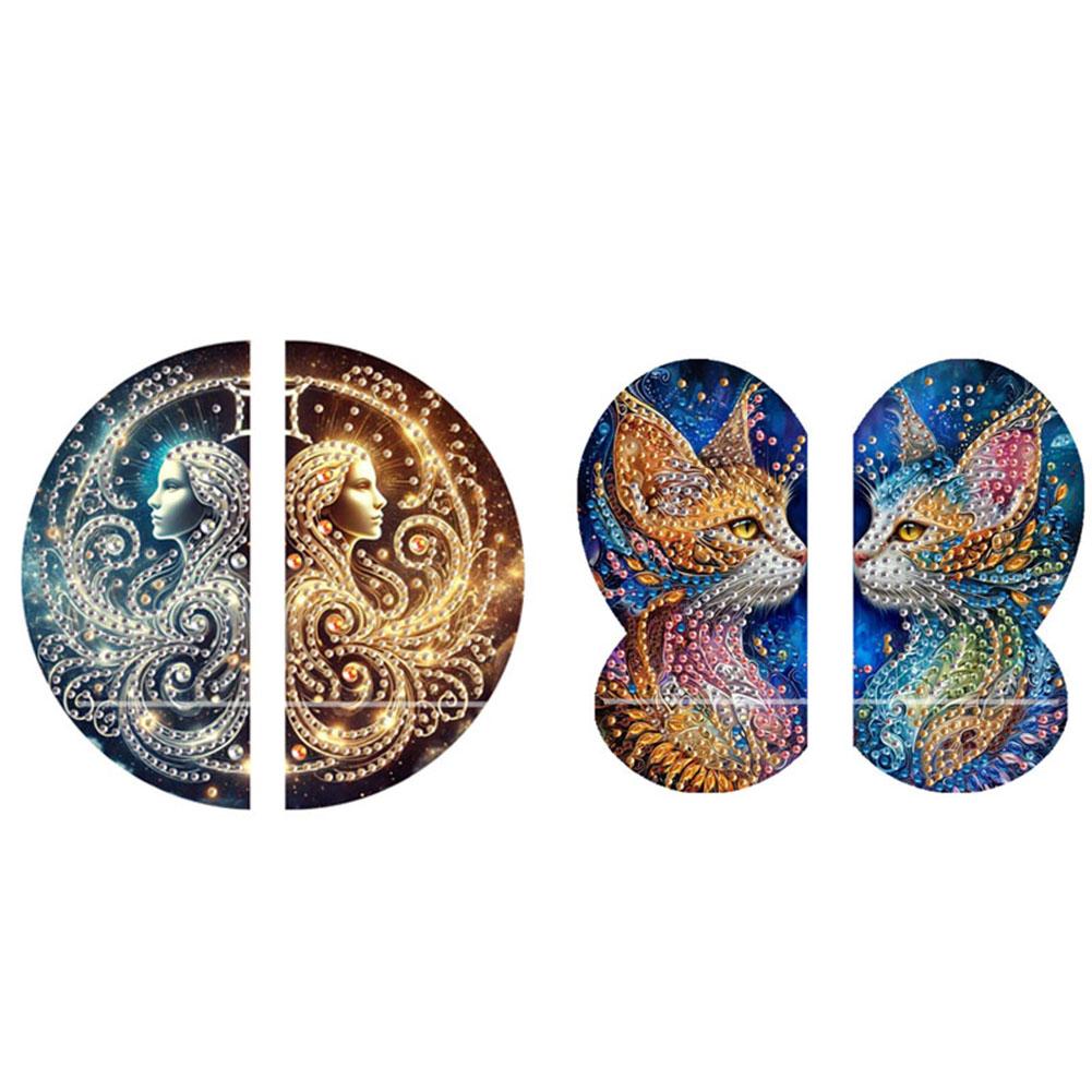 

2pcs 2D/Flat DIY Diamond Art Pendant Diamond Painting Set Diamond Painting Corner Storage Pendants DIY Home Decor Hanging Charm