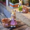 Funny Easter Planter W/Carrot Reus Cartoon Spring Flower Pot Multi-Purpose Animal Succulents Holder for Home Festival Decoration