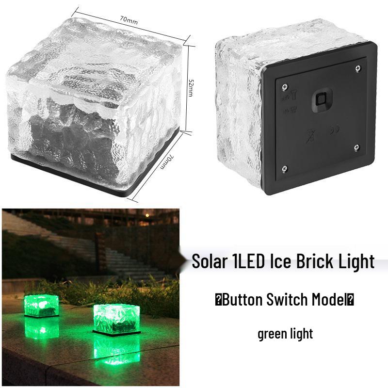 Waterproof Solar Ice Brick Garden Lights: Outdoor Glass Floor Tiles for Decks & Landscapes