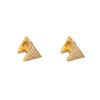 Exquisite Geometric Diamond Earrings: 3D Triangular Design with Diamond Backs, Small and Creative Luxury Ear Jewelry