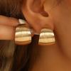 Exaggerated Large Brushed C Shape Wide Surface Light Luxury Earrings For Women