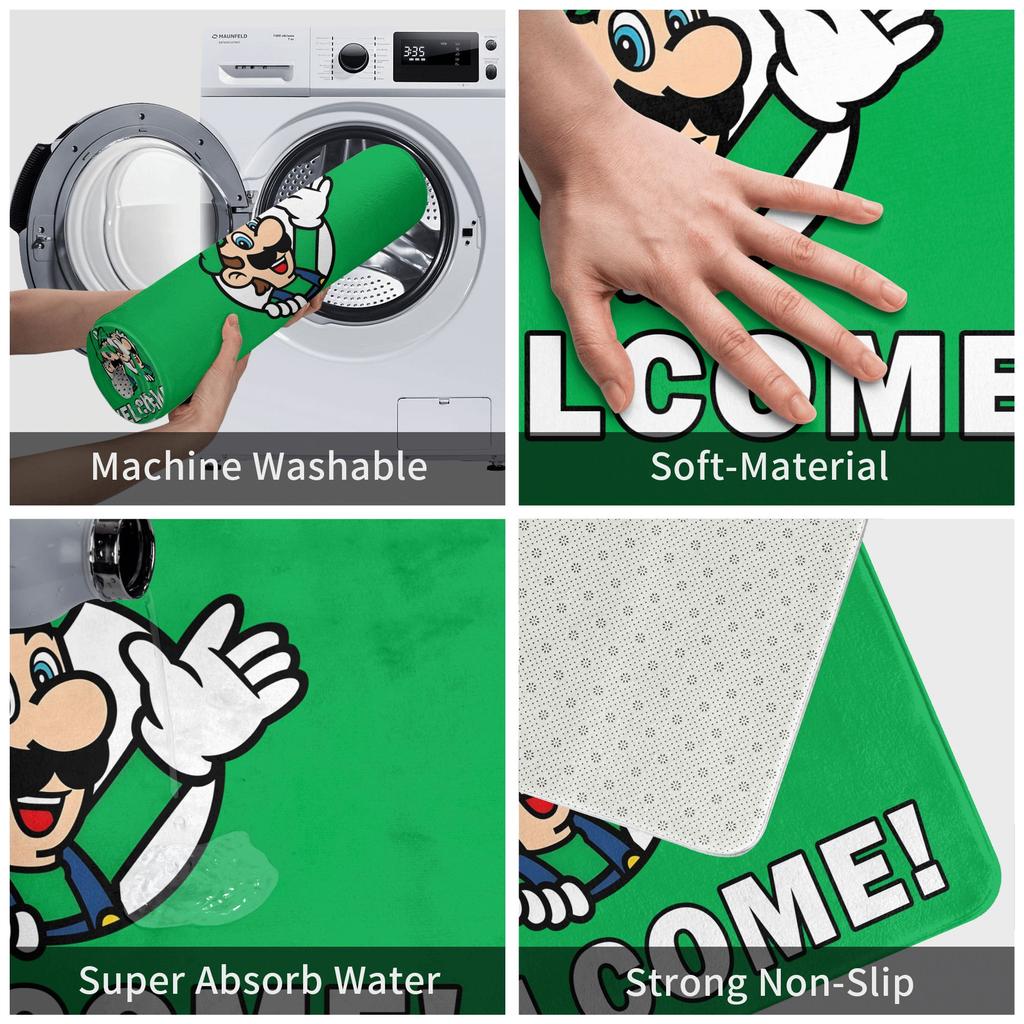 Cartoon Super Mushroom Marios Door Floor Kitchen Bath Mats Anti-Slip Indoor  Doormat Living Room Entrance Rug Carpet Footpad