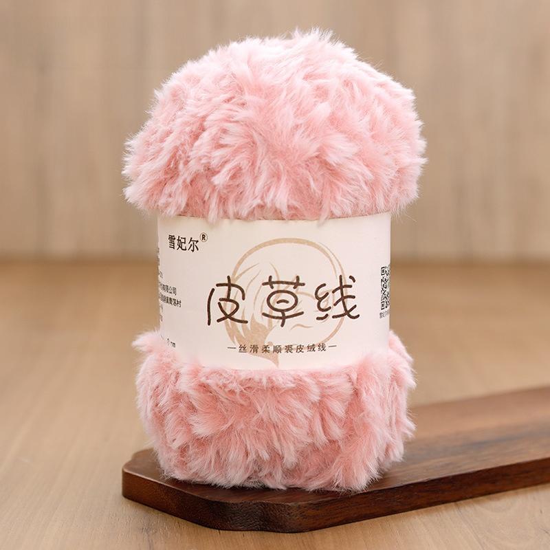 Hand Knitted Fur Yarn Long Hair Hat Scarf DIY Wool Yarn Simulation Fur Crt Material Autumn Faion Accories