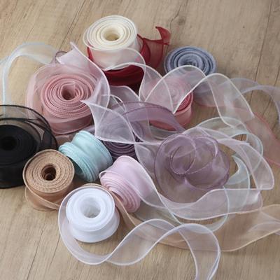 10 Yards Organza Ribbon Satin Solid Color Ribbon Roll DIY Craft Ribbon for Gift Wrapping Wedding Bouquets Wreath