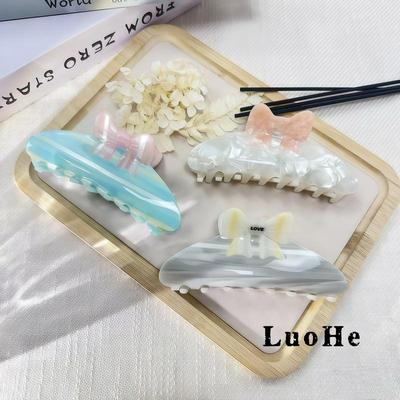 Korean Sweet Summer Bow Acetate Claw Clip - Women's Hair Accessories