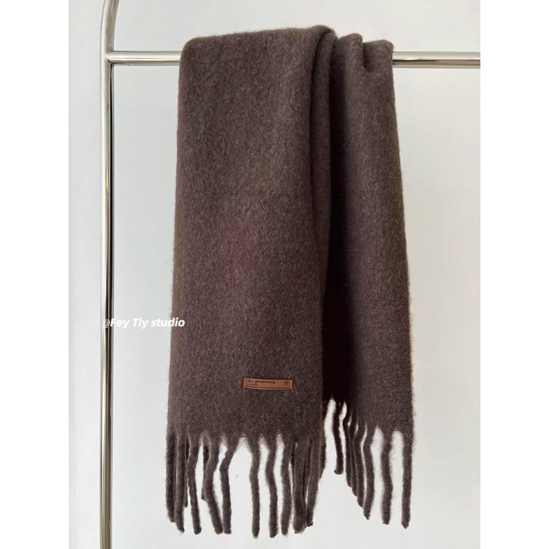 

Solid Color Scarf Winter Macaron Color Warm Face Covering Windproof Cold Resistant Tassel Shawl Scarf 202*35CM