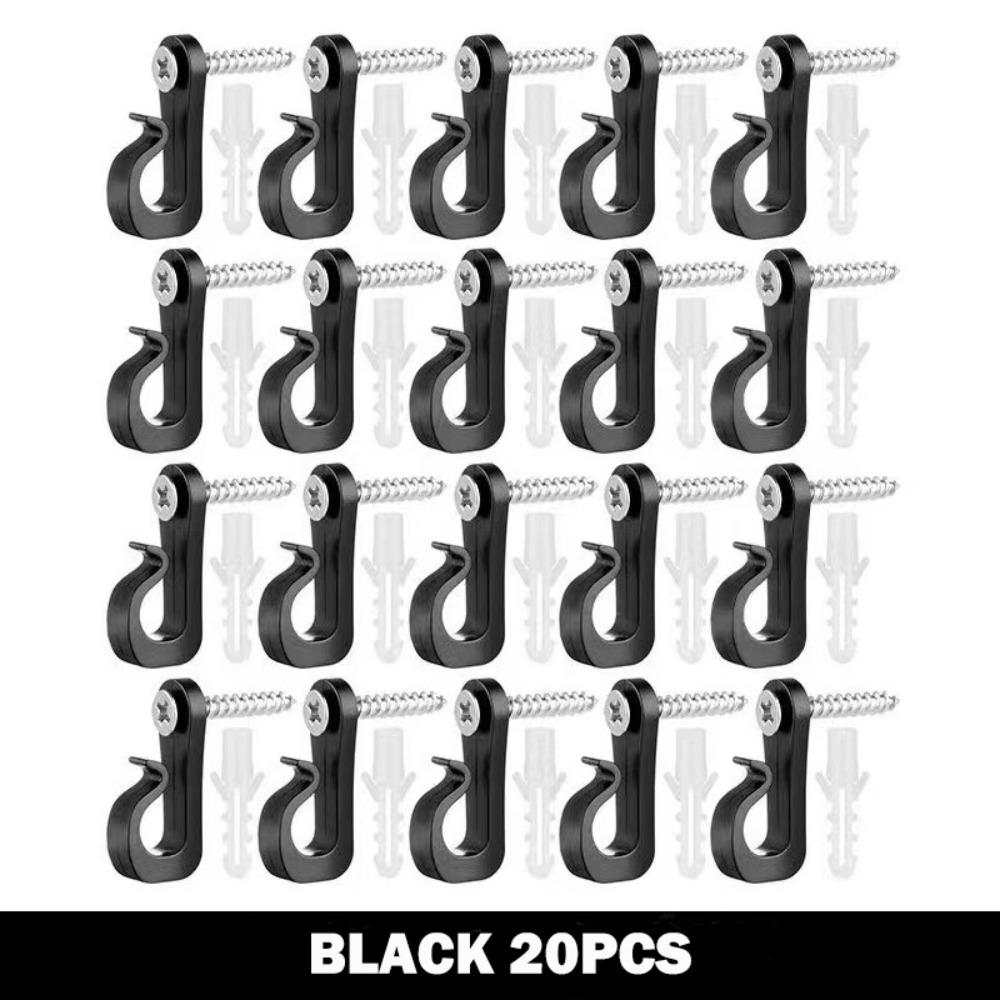 New With Screw Lights Hook Plastic Black White Garage Hooks Lights Holder Indoor And Outdoor