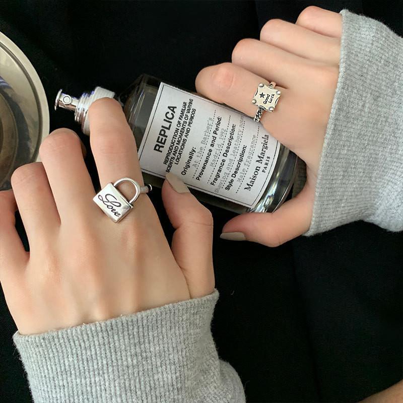 Unique Inspired Korean Vintage 925 Silver Geometric Pattern Ring For Women Stylish