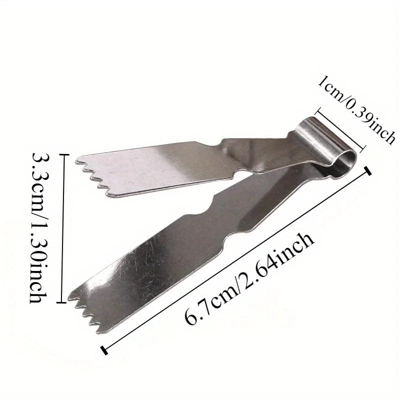 Damaly,2-Pack Stainless Steel Walnut Crisp Clip, Food-Safe Flower Tongs for Peanut, Pastry, Bun, and Pasta -Kitchen Baking Tools