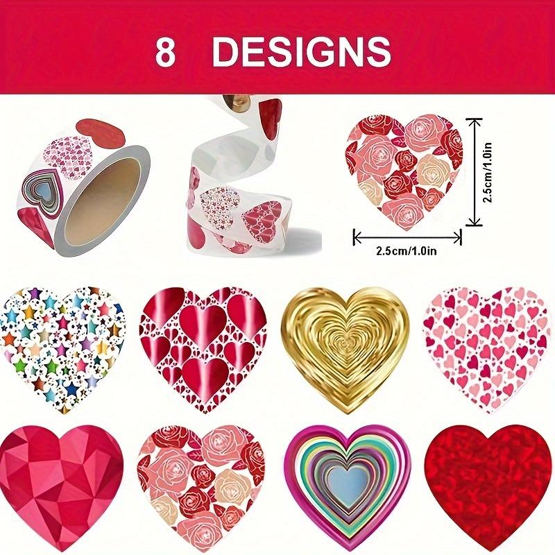 500pcs/roll - Pink Love Stickers, Heart-shaped Stickers, Love Labels for Valentine's Day, Mother's Day Weddings, Envelope Gift Packaging Decorations