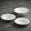 White Porcelain Deep Plate with Rock Pattern Restaurant Soup Bowl Ceramic Breakfast Tableware Salad Ramen Plate Kitchen Utensils
