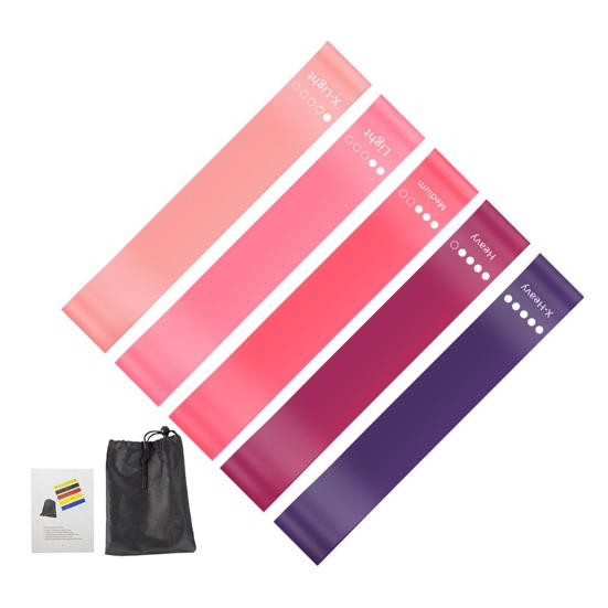 5Pcs Resistance Bands Set Multi-Level Resistance Elastic Fitness Bands Heavy Duty Exercises Rehabilitation Yoga Bands