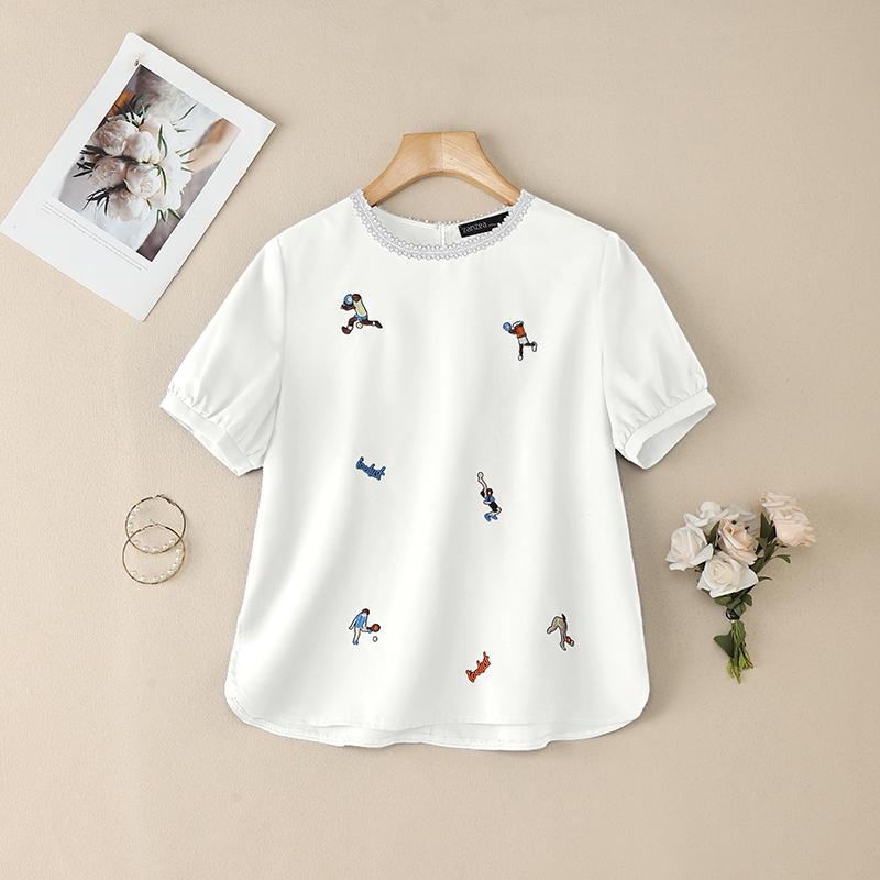 ZANZEA Women Summer Casual Round Neck Short Sleeve Print Blouse