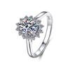 S925 Sterling Silver 1 Carat Pear Shape Moissanite Ring, Six-Prong Setting, D Color VVS1, Women's Jewelry.