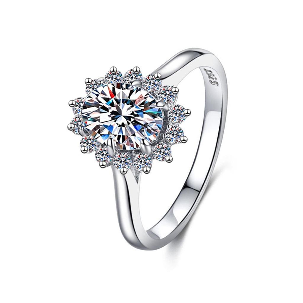 S925 Sterling Silver 1 Carat Pear Shape Moissanite Ring, Six-Prong Setting, D Color VVS1, Women's Jewelry.