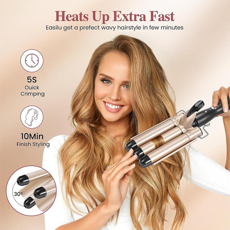 Fer à friser électrique pour cheveux bouclés, rouleau de poulet, vague d'eau coréenne, permanente, fer à friser à trois tubes, outil de modelage des vagues