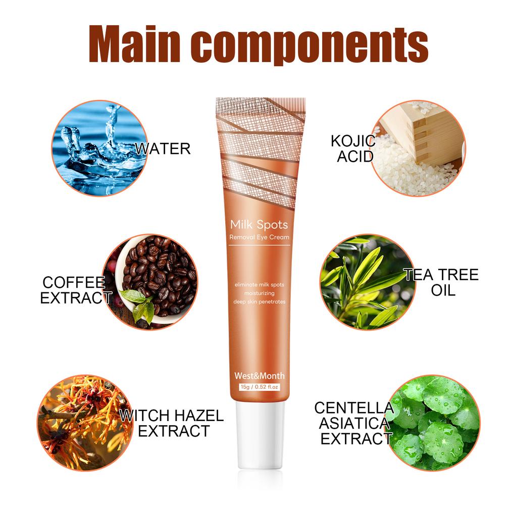 Reparação de inchaço de castanha, grãos de gordura para clarear as linhas finas dos olhos, creme nutritivo para os olhos, clareamento de rugas, creme para os olhos tensor