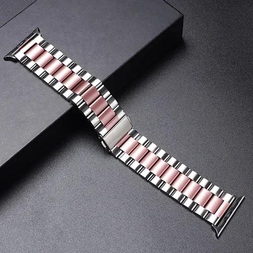 Stainless Steel Strap For Apple Watch Ultra 2 49mm 45mm 41mm 40mm 44mm 46mm Watch Strap Metal Bracelet For iWatch 10 9 8 7 6 5 4