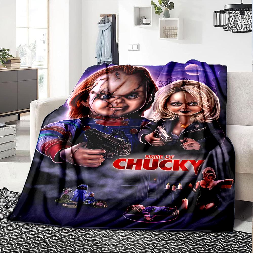 1pc Blanket - CHUCKY Print Design,Lightweight Blanket for Sofa,Bed- Soft &Warm,Gift for All Seasons