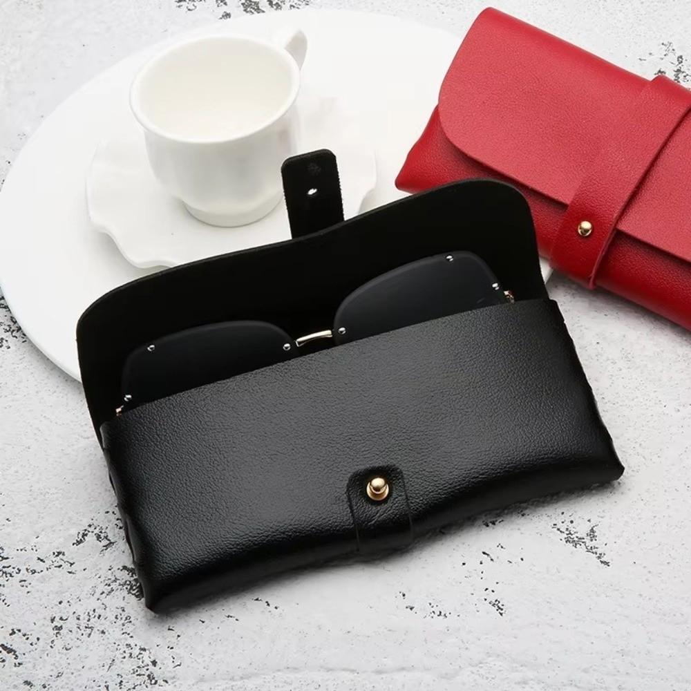 New Handmade Glasses Case Soft Cover Bag PU Leather Glasses Box Lightweight Buckle Clamshell Spectacle Case Women Men