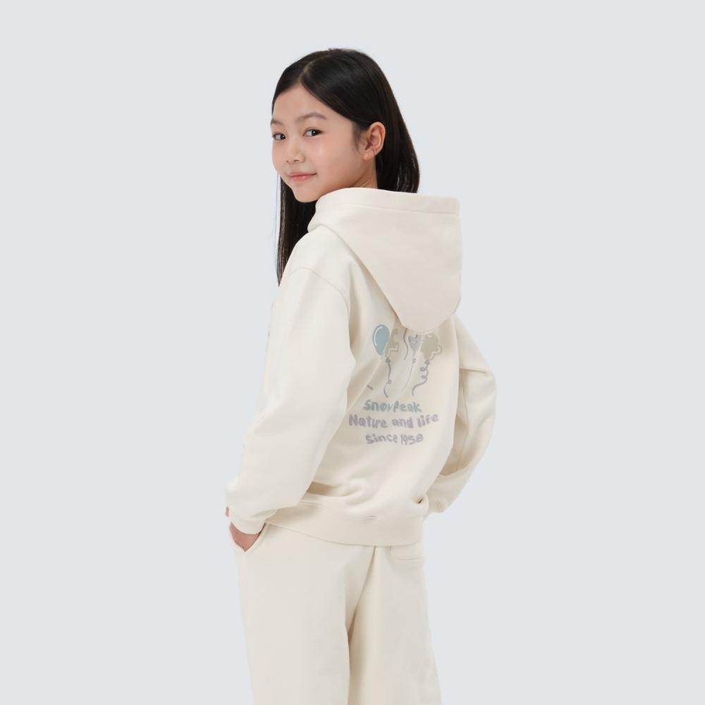 SNOWPEAK Kids Graphic Hooded T-shirt Cream (S25FKFHD80)
