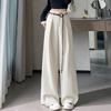Autumn High Waist Wide Leg Pants Women Casual Straight Wide Trousers Office Wear