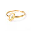 Stainless Steel Initial Letter Pendant Rings For Women Gold Color Trend A-Z Letter Finger Ring Aesthetic Wedding Jewelry Bijoux
