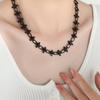 Collana con rivetto punk hip hop a forma di giunzione, vento neutro, in acciaio al titanio, regina madre occidentale, personalità versatile, catena per clavicola da donna