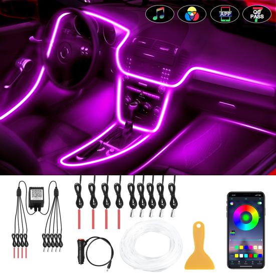 Car LED Strip Lights 5-in-1 Multicolor APP Controlled Car Interior RGB Ambient Light