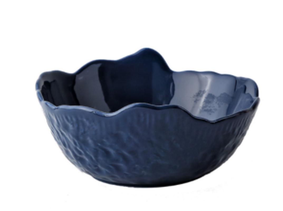 Irregular Ceramic Porcelain Salad Bowl with Gold Ring 6 Inch Breakfast Bowl | bowls
