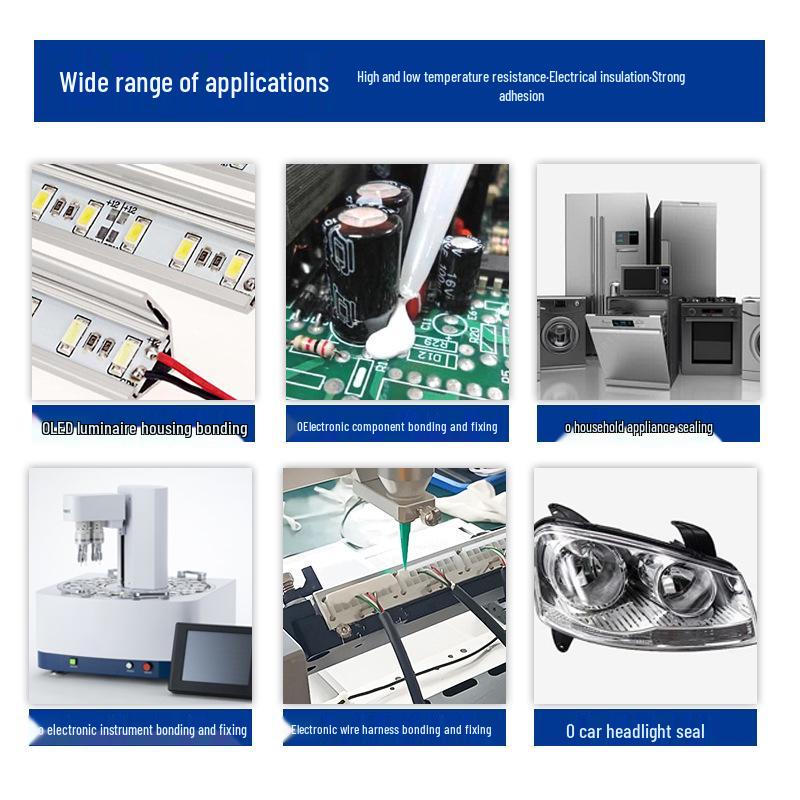 

Mishima 704 Высокотемпературный силиконовый герметик для светодиодного освещения и электроники - Водонепроницаемый и изоляционный SD704B-45ML Black Thick