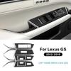 For Lexus GS 2012 2013 2014 2015 2016 2017 2018 2019 LHD RHD Car Window Lift Button Panel Trim Real Soft Carbon Fiber Sticker