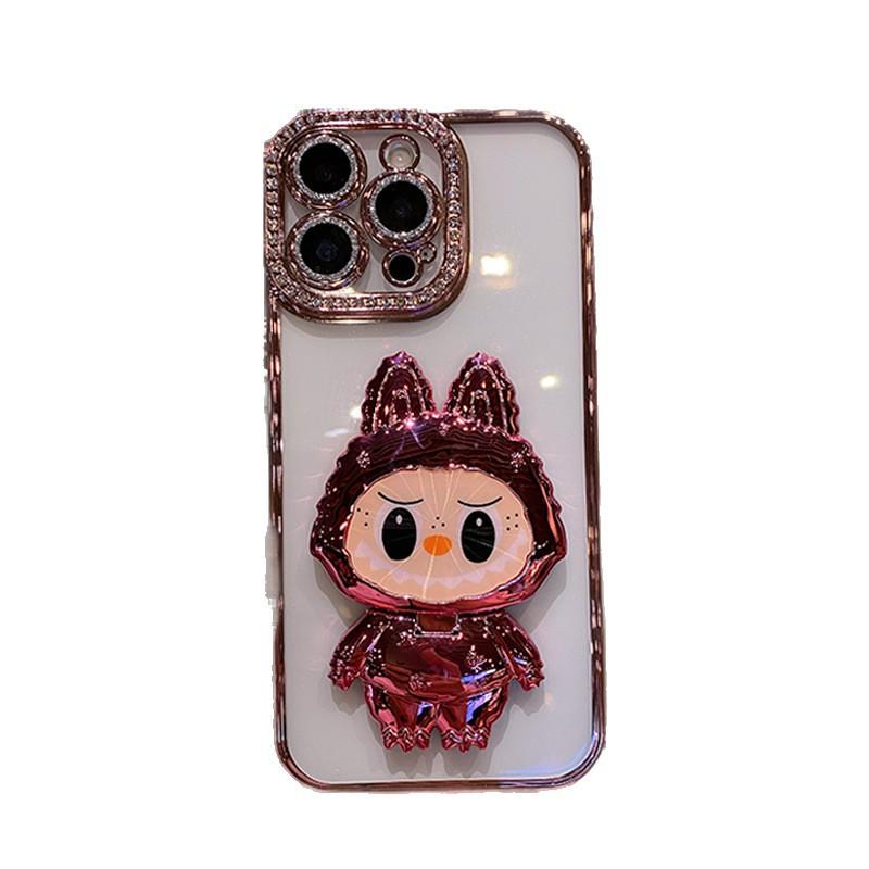 Luxury Rhinestones Are Suitable for Apple 16promax Mobile Phone Case IPhone15 Labu Mirror Holder 14 All-inclusive 17.