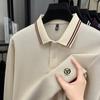 Cotton Luxury Quality Men's Polo Shirt Lapel Long Sleeve T-Shirt Autumn Print Breathable Fashion Business Trend Menswear
