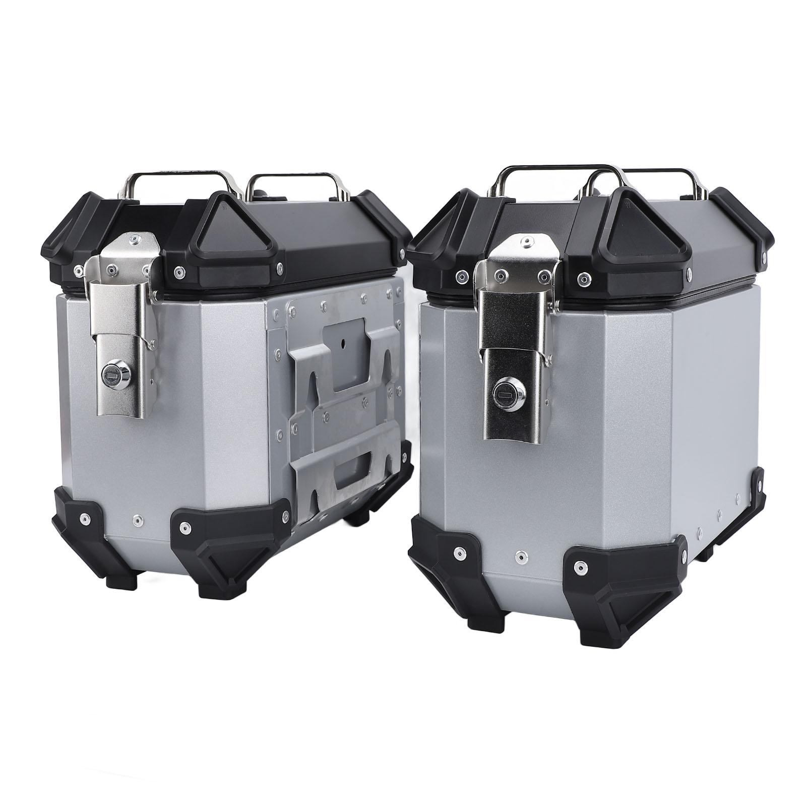 

18L Motorcycle Side Case Aluminium Alloy Motorbike Hard Side Saddlebag Box with Lock and Handle for Helmet Luggage