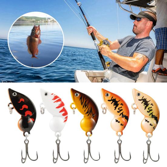 5Pcs Fishing Baits Artificial Lures Treble Hook Design Realistic Compact Design Portable Bionic Shrimp Lures Fishing Tools