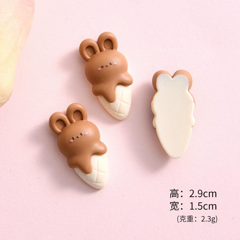 Milk Coffee Bunny Bear Resin Accessories Phone Cases Cream Glue DIY Jewelry Materials Refrigerator Stickers Pendants