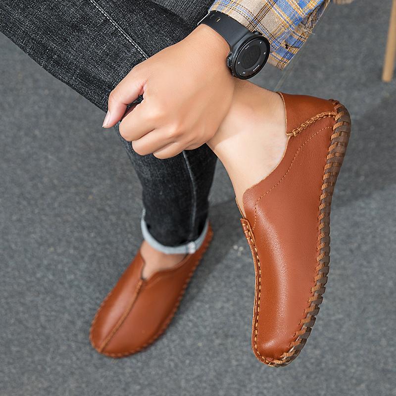 Fashion Men's Driving Shoes Handmade Leather Men Loafers Soft Breathable Men's Casual Shoes Zapatillas Hombre Big Size 39-48