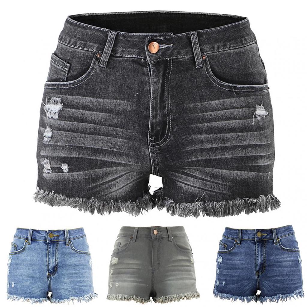 Buy Sexy High Waist Denim Shorts Fringe 