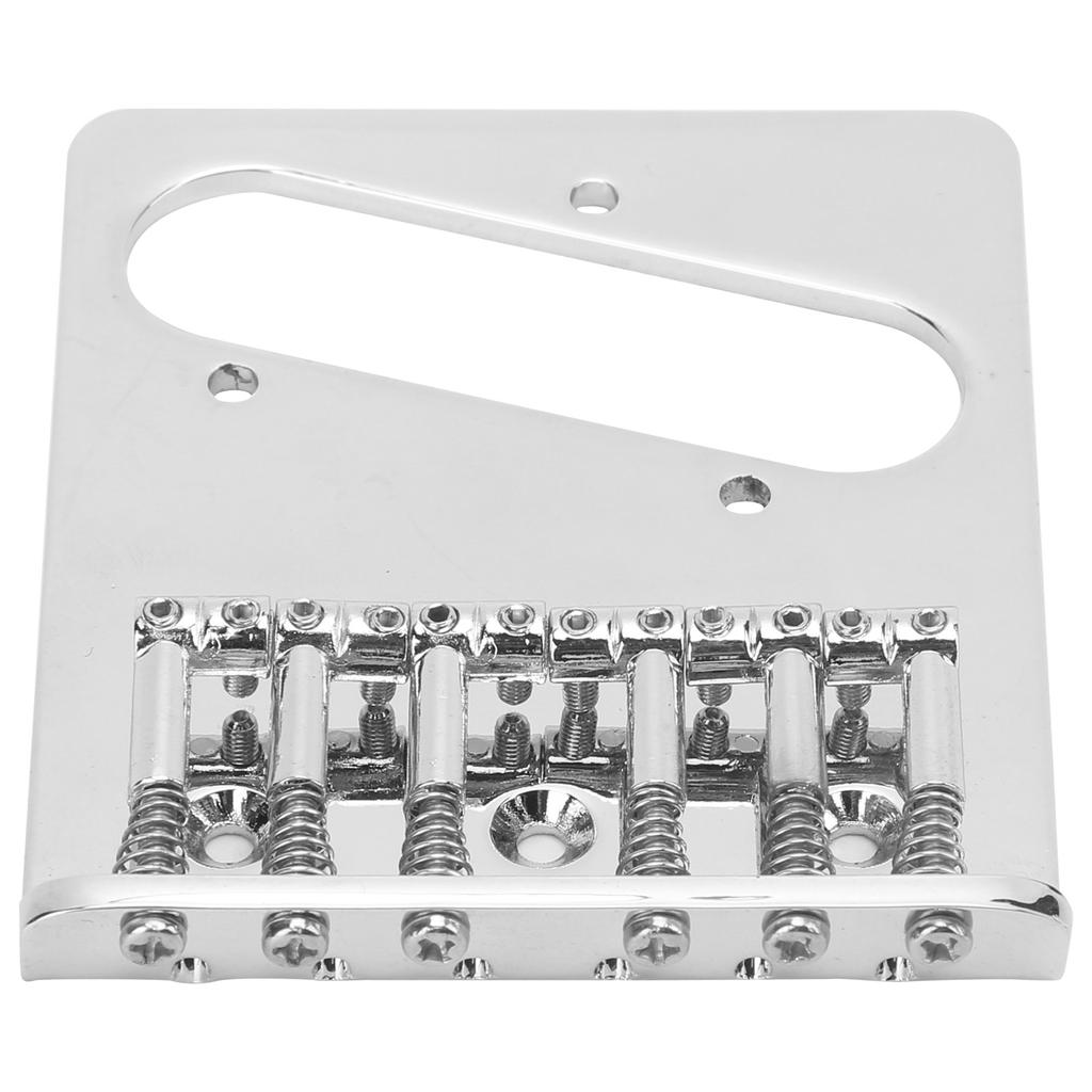 Saddle Bridge Metal Silver 6‑String Hardtail Fixed Replacement for TL Electric Guitar