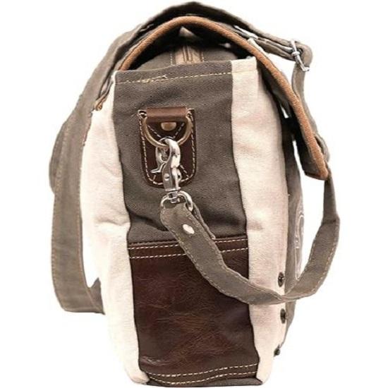 Kožená taška přes rameno Star, nastavitelná rukojeť, plátěná crossbody taška