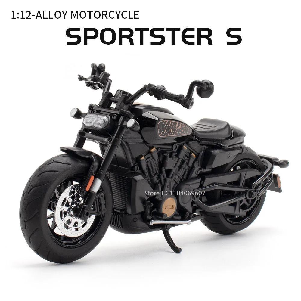 1:12 Skala Sportster S Motorrad Spielzeugmodelle Metall Druckguss V4S Miniaturmotorräder Stoßdämpfende Gummireifen Für Jungen Geschenke