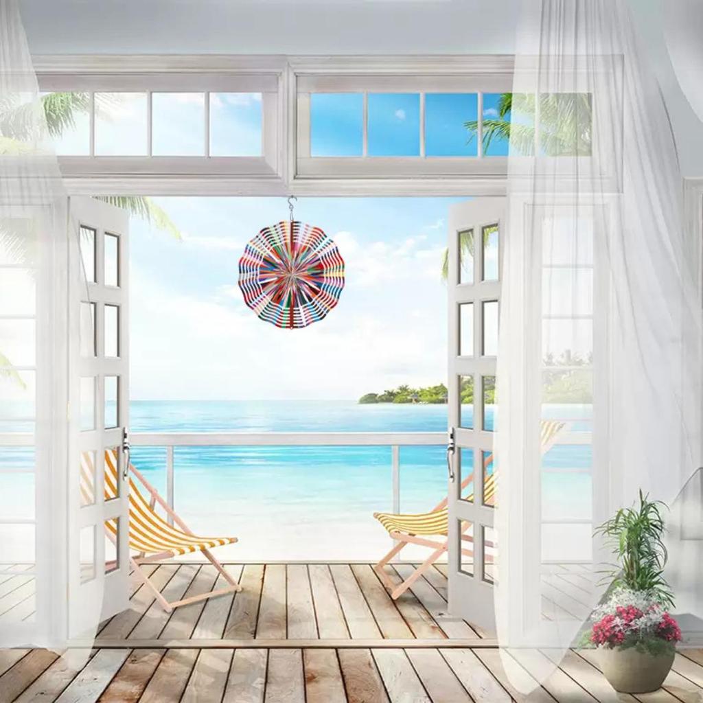 Metal Wind Spinner with Lotus Mandala Design 360 Rotating Hook for Garden Balcony Yard Outdoor Decor Thanksgiving Christmas Holiday