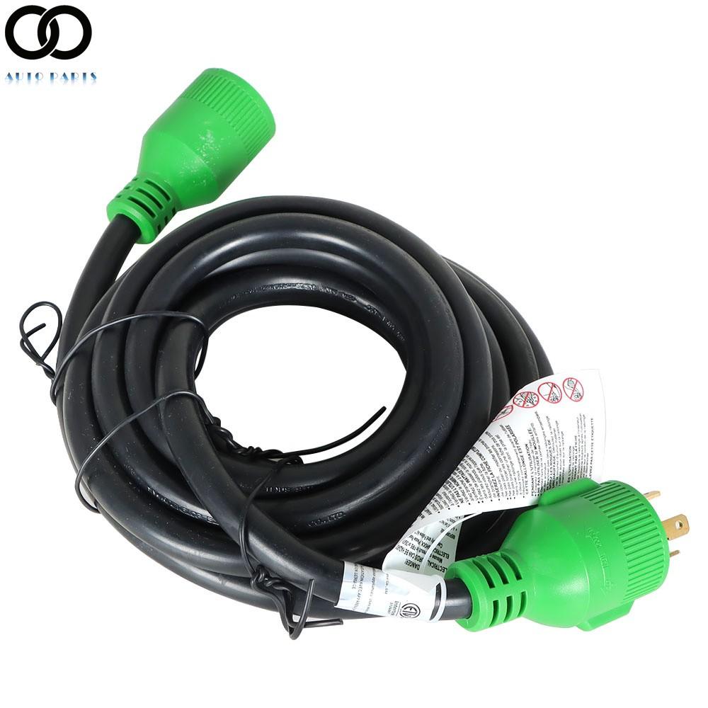 L14-30P/R 15ft 30 Amp 4 Prong Generator RV Power Extension Cord Locking NEMA